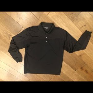 Pro Tour Men’s long sleeve, black golf shirt.  Lrg